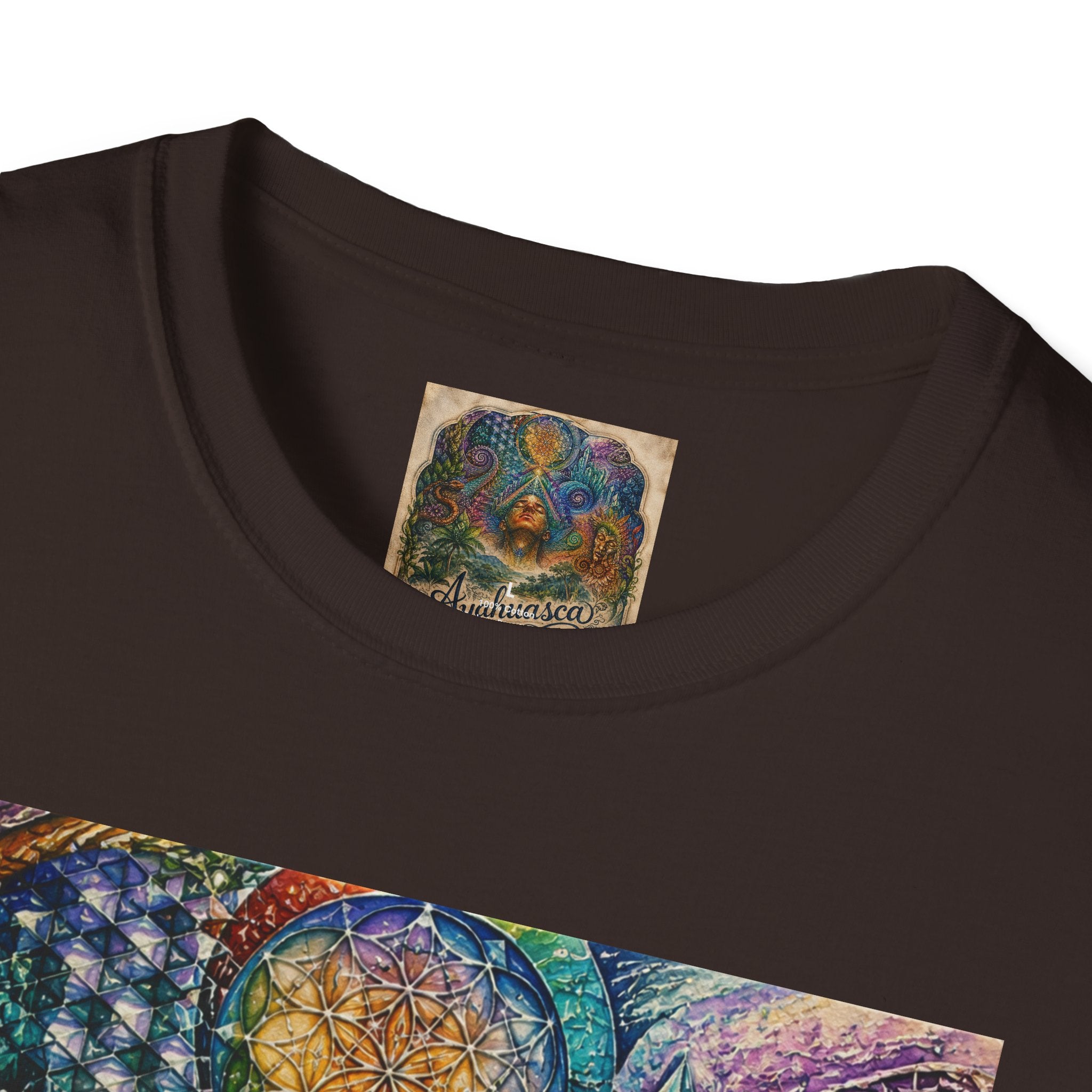 Psychedelic Visionary Tee — Spiritual Geometry & Rising Human Artwork