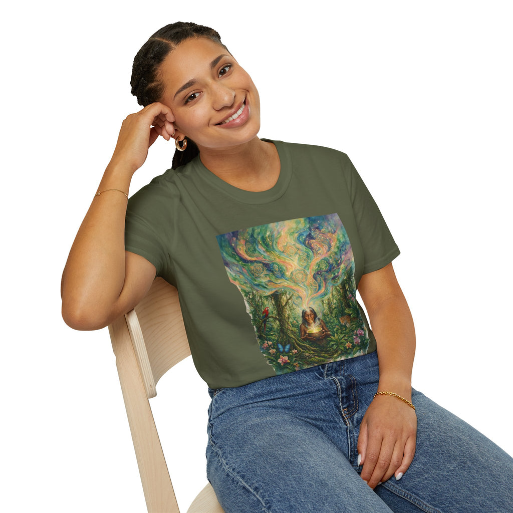 Mystical Forest Art T-Shirt — 'The Secrets of Light' Illustration