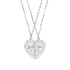 Break-Apart Heart Necklace Set — Engraved Split Heart Pendant for Best Friends & Couples