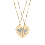Break-Apart Heart Necklace Set — Engraved Split Heart Pendant for Best Friends & Couples