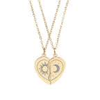 Break-Apart Heart Necklace Set — Engraved Split Heart Pendant for Best Friends & Couples