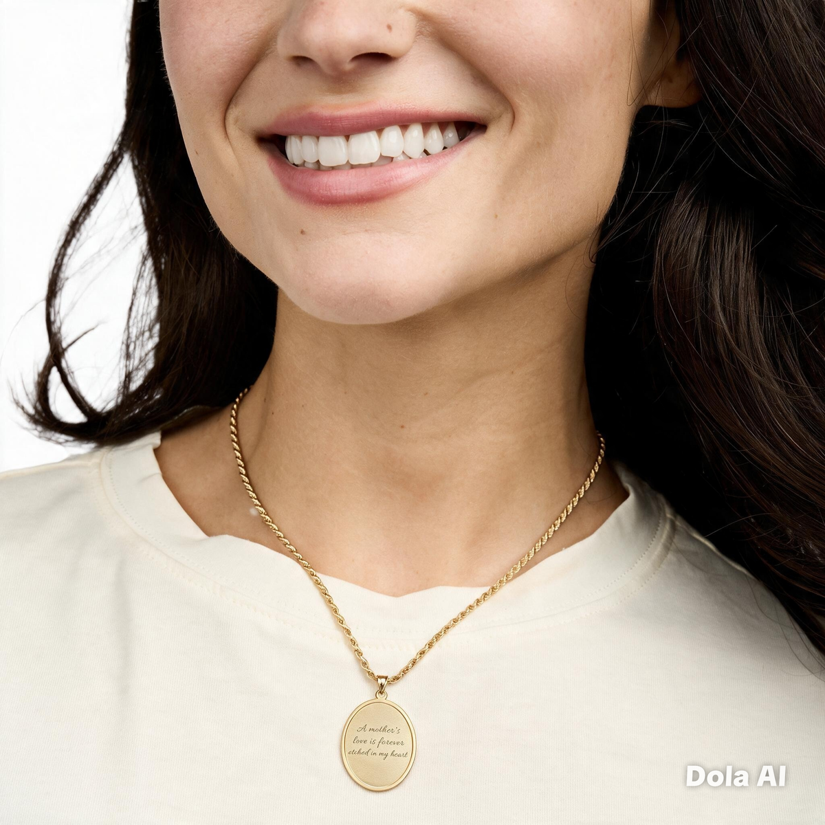 Personalized Oval Name Pendant Necklace — Custom Engraved "Charlotte"