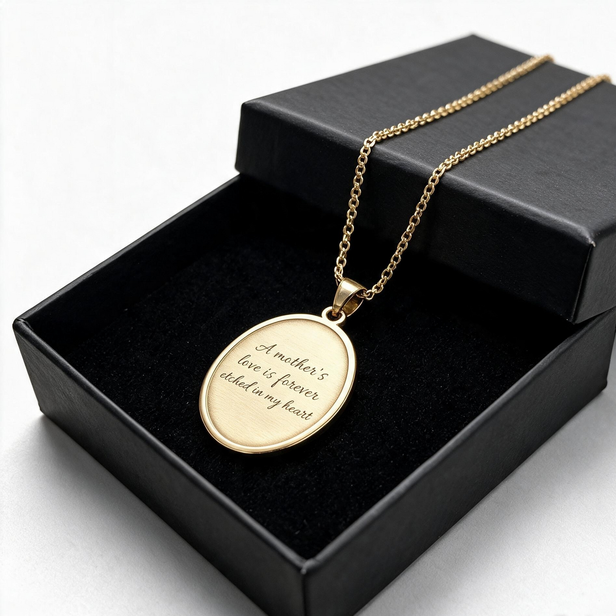 Personalized Oval Name Pendant Necklace — Custom Engraved "Charlotte"