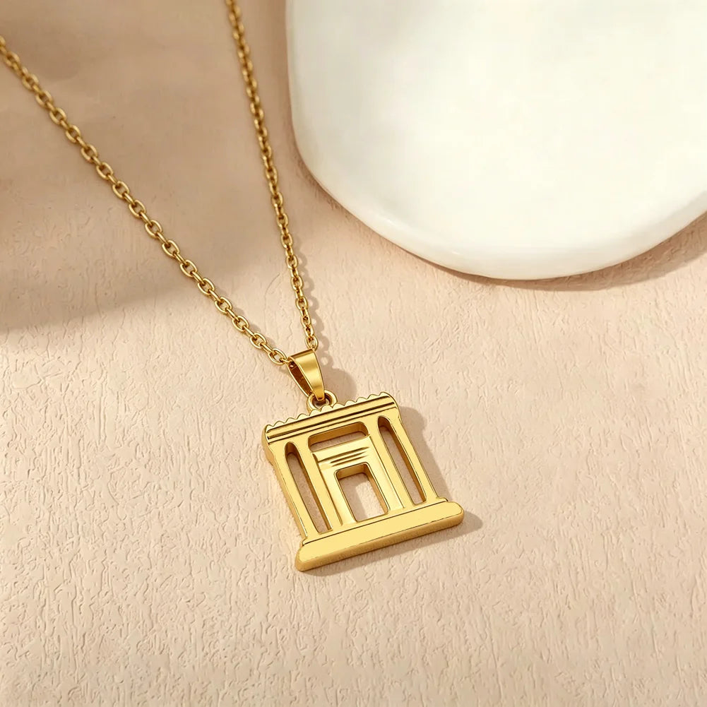 Jerusalem Holy Second Temple Pendant Necklace for Women Men Beit Hamikdash Jewish Temple Religious Art Judaica Jewelry Gifts