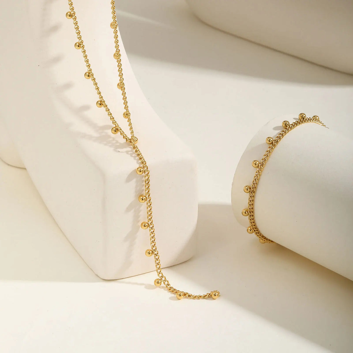 Prjewel Simple Beads Y-Shaped Tassel Necklace For Women Gold Color Frame Chain Necklaces Fashion Stainless Steel Jewelry New