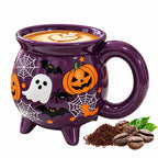 Cauldron Mug Halloween Ceramic Cup Witch Pumpkin Ghost Print Microwave Dishwasher Safe Water Tea Coffee Drinkware Fantasy Gift