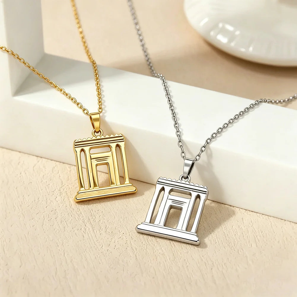 Jerusalem Holy Second Temple Pendant Necklace for Women Men Beit Hamikdash Jewish Temple Religious Art Judaica Jewelry Gifts