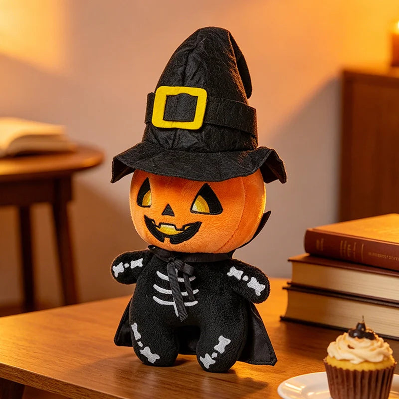 Halloween Plush Toy Soft Stuffed Ghost Bat Pumpkin Grim Reaper Dolls Cute Plushies for Kids Halloween Party Favors & Home Decor