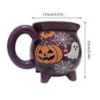 Cauldron Mug Halloween Ceramic Cup Witch Pumpkin Ghost Print Microwave Dishwasher Safe Water Tea Coffee Drinkware Fantasy Gift