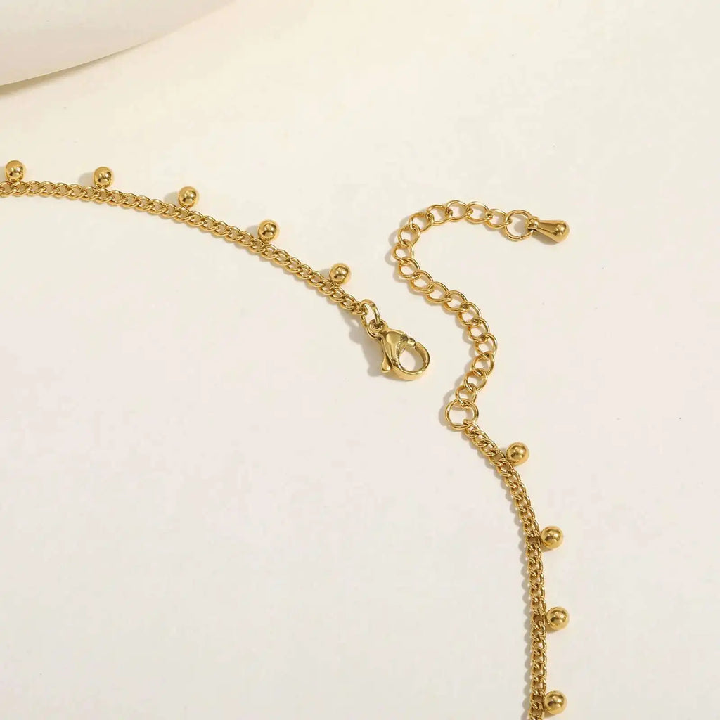 Prjewel Simple Beads Y-Shaped Tassel Necklace For Women Gold Color Frame Chain Necklaces Fashion Stainless Steel Jewelry New
