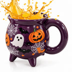 Cauldron Mug Halloween Ceramic Cup Witch Pumpkin Ghost Print Microwave Dishwasher Safe Water Tea Coffee Drinkware Fantasy Gift