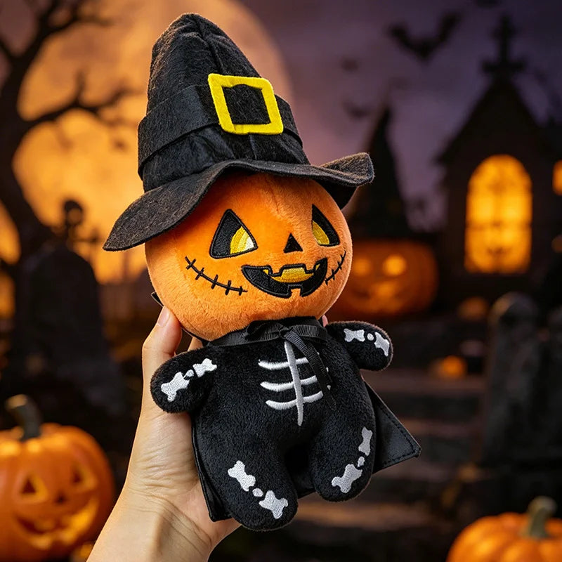 Halloween Plush Toy Soft Stuffed Ghost Bat Pumpkin Grim Reaper Dolls Cute Plushies for Kids Halloween Party Favors & Home Decor