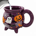 Cauldron Mug Halloween Ceramic Cup Witch Pumpkin Ghost Print Microwave Dishwasher Safe Water Tea Coffee Drinkware Fantasy Gift
