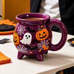 Cauldron Mug Halloween Ceramic Cup Witch Pumpkin Ghost Print Microwave Dishwasher Safe Water Tea Coffee Drinkware Fantasy Gift