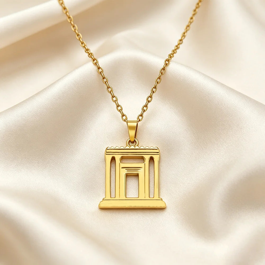 Jerusalem Holy Second Temple Pendant Necklace for Women Men Beit Hamikdash Jewish Temple Religious Art Judaica Jewelry Gifts
