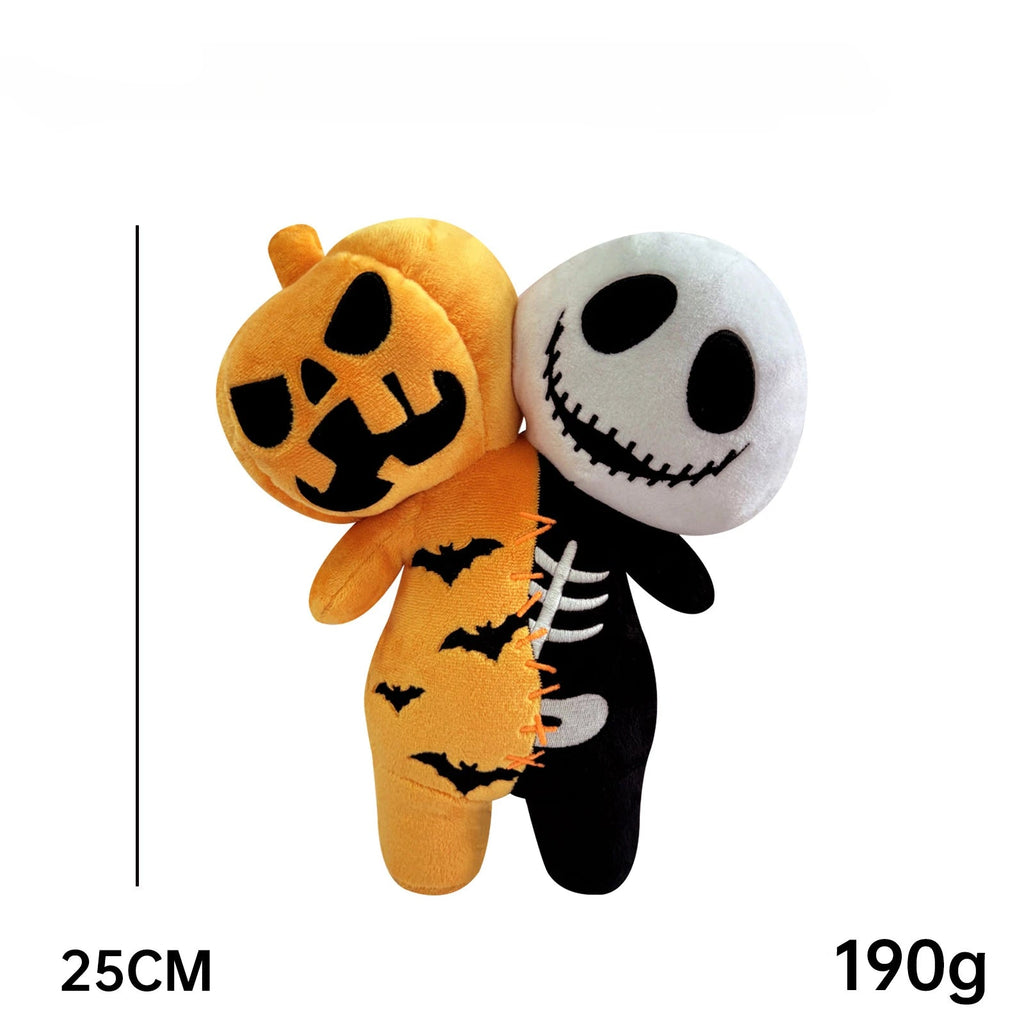 25cm Cartoon Anime Halloween The Nightmare Before Christmas Horror Pumpkin Skeleton Composite Plush Doll Toy Children Kids Gift