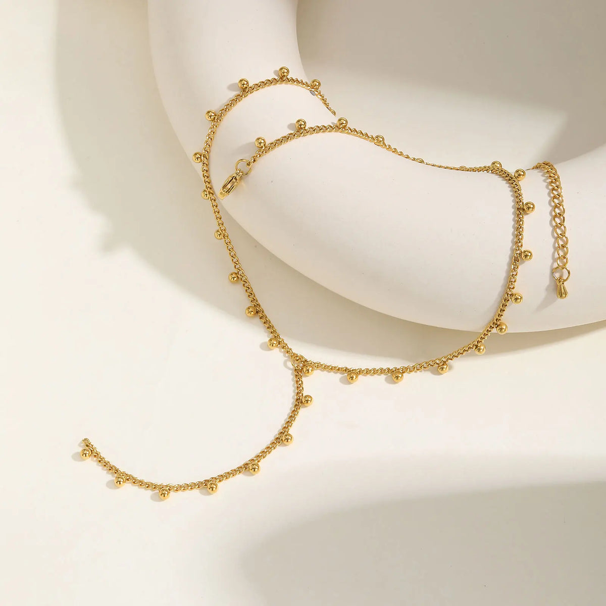 Prjewel Simple Beads Y-Shaped Tassel Necklace For Women Gold Color Frame Chain Necklaces Fashion Stainless Steel Jewelry New
