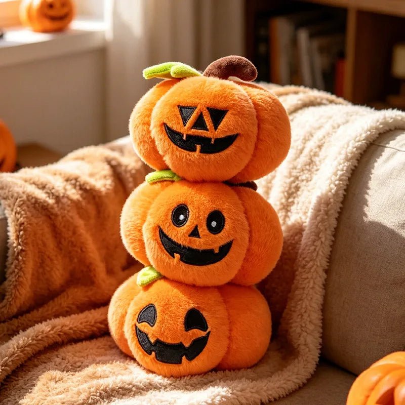 Halloween Plush Toy Soft Stuffed Ghost Bat Pumpkin Grim Reaper Dolls Cute Plushies for Kids Halloween Party Favors & Home Decor