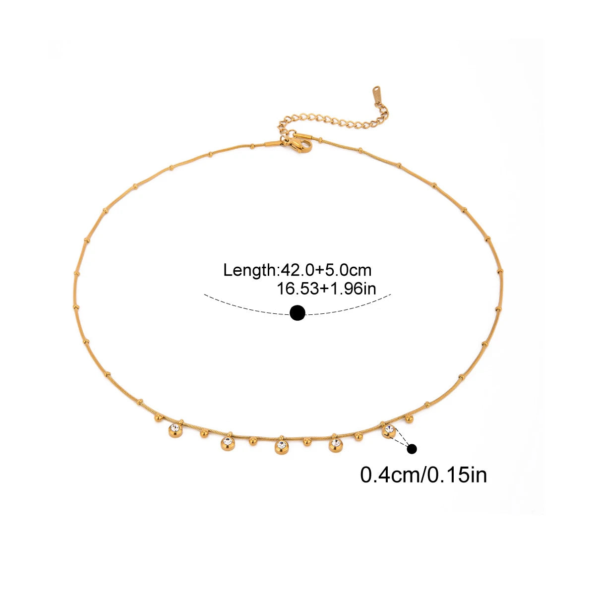 Yori Exquisite Stainless Steel Drop Necklace for Women 18K PVD Gold Plated Waterproof Hypoallergenic Jewelry Bijoux Gift