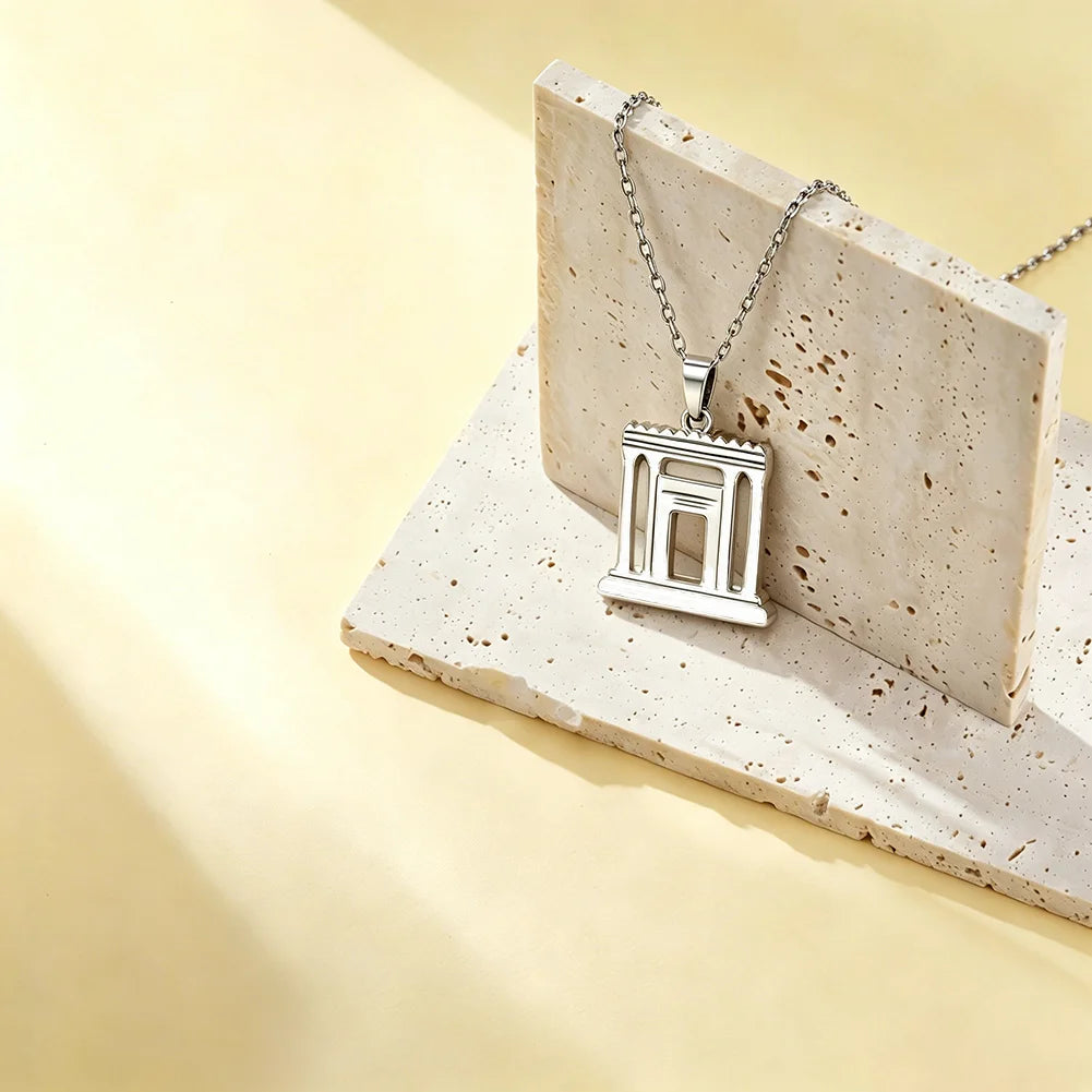 Jerusalem Holy Second Temple Pendant Necklace for Women Men Beit Hamikdash Jewish Temple Religious Art Judaica Jewelry Gifts