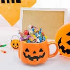 1pc 400ml Halloween Pumpkin Mug Decor Halloween Pattern Mug Ceramic Cute Pumpkin Coffee Cup Birthday Tabletop Drinkware Gifts