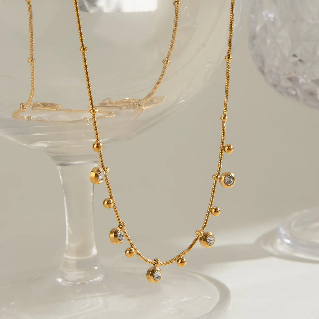 Yori Exquisite Stainless Steel Drop Necklace for Women 18K PVD Gold Plated Waterproof Hypoallergenic Jewelry Bijoux Gift