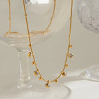 Yori Exquisite Stainless Steel Drop Necklace for Women 18K PVD Gold Plated Waterproof Hypoallergenic Jewelry Bijoux Gift