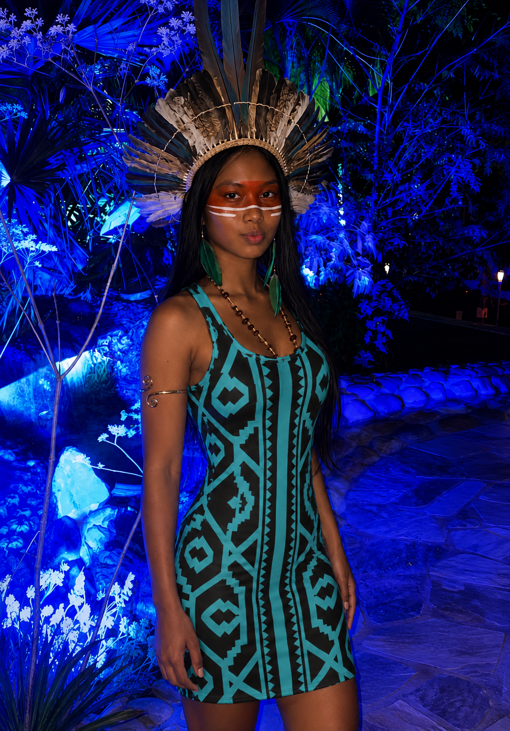 The designs painted by the Shipibo-Konibo people are called kené.— Tribal Geometric Tank Dress